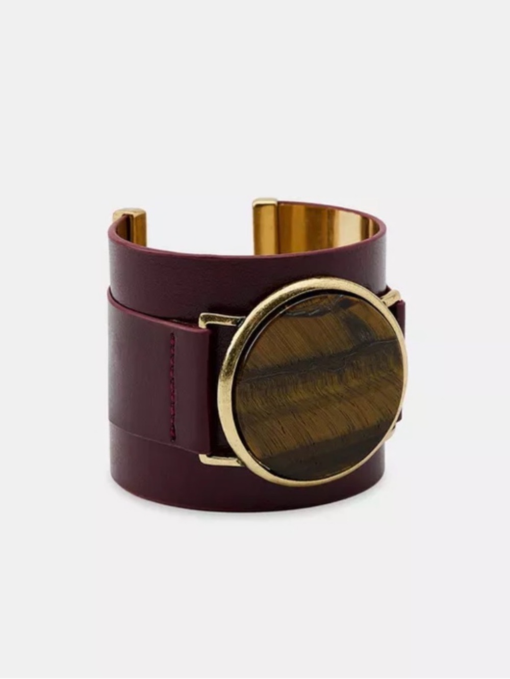 Zara MAXI RIGID LEATHER STONE BRACELET
